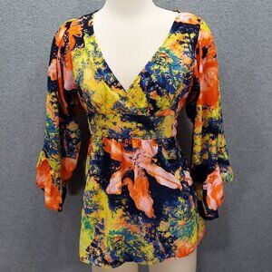 Betsey Johnson Bold Floral Boho Tunic SZ Small